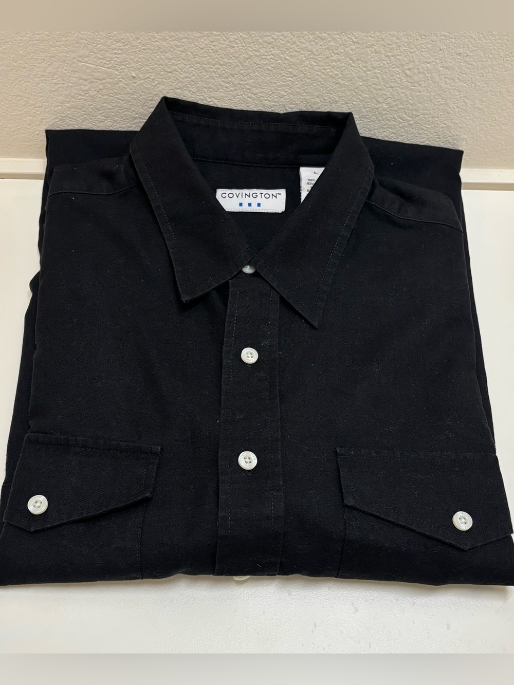 Covington Men’s Black Casual Button-Down Shirt